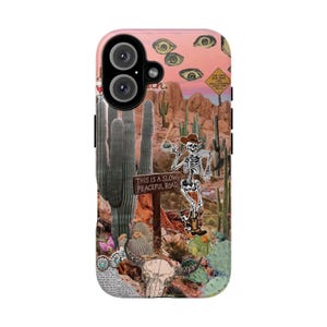 Funda para teléfono con collage occidental, diseño de tablero de estado de ánimo campestre, álbum de recortes, iPhone 11, 12, 13, Mini, 14, 15, Pro Max, Mini, funda resistente, Pixel 6, 7, Galaxy 22, 23