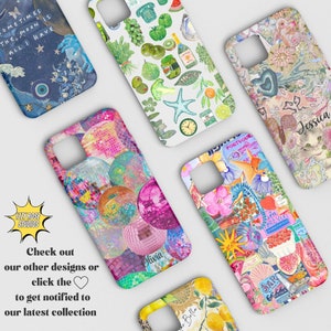 a group of cell phones with different designs on them