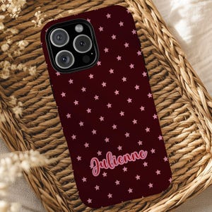 Custom Star Polka Dot Handyhülle weiches Mädchen niedliches Design, Y2K Stil, niedlich, trendige Ästhetik für iPhone 17 16 15 14 13 12 Pro Max