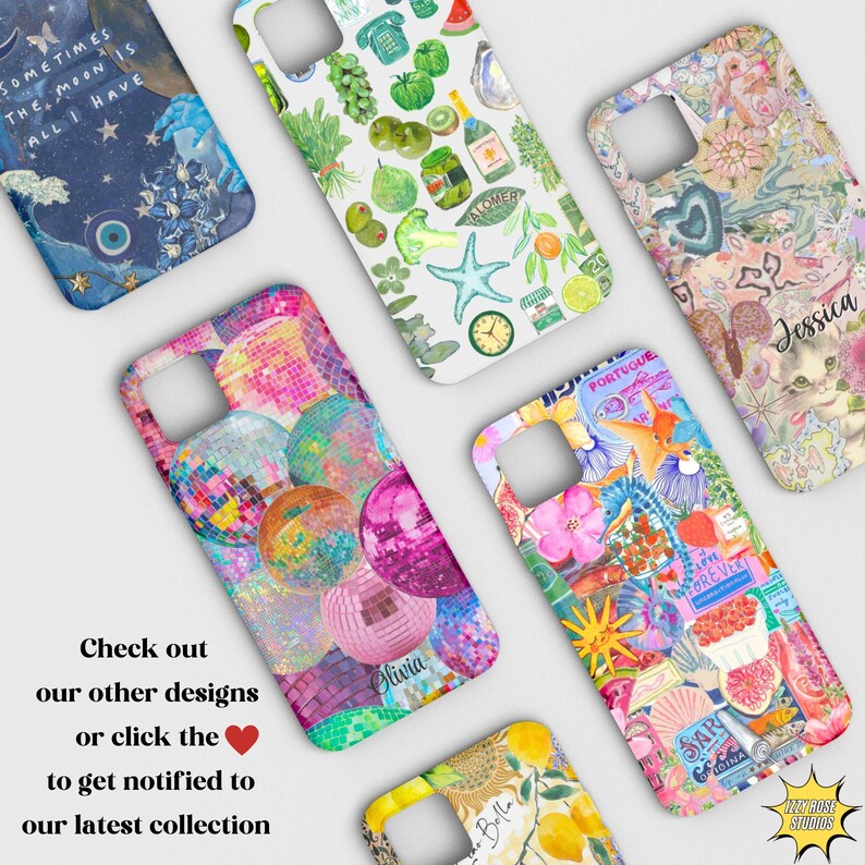 Funda para teléfono con collage de sellos postales vintage, funda resistente con sellos retro para iPhone 16, 15, 14, 13 y 12 Pro Max, Pixel 9, 8, 7, S25, S24 y S23, funda colorida imagen 9