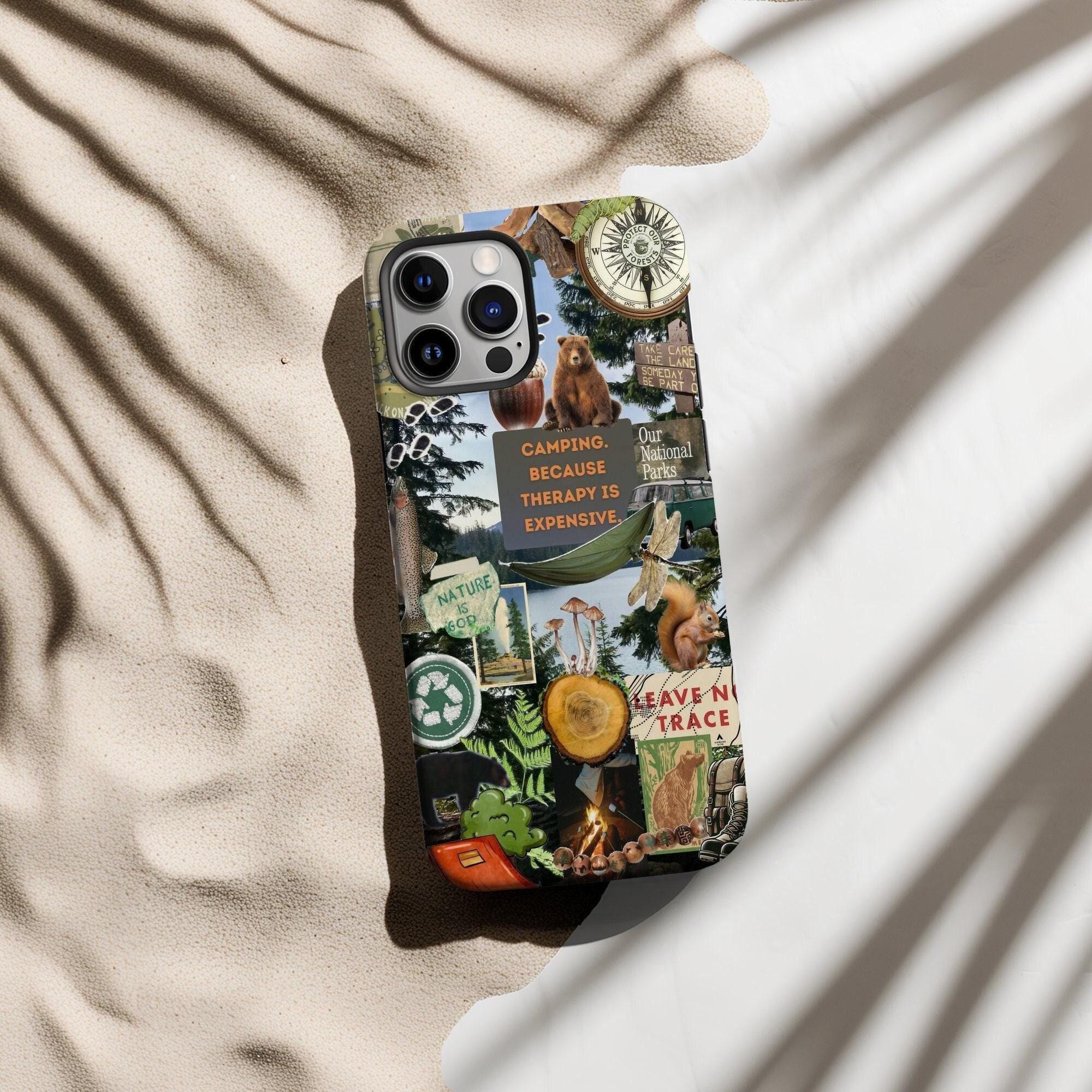 Trendy Granola Girl Phone Case Collage Vintage Nature Themed Camping Gift Aesthetic iPhone 15 14 13 12 11 Pro Max Pixel 6 7 8 Galaxy S23 S22