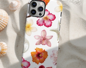 Floral Collage Phone Case Spring Tropical Flower Colorful Case Summer Vibes iPhone 16 15 14 13 12 Pro Max Tough Case Pixel 9 8 7 S25 s24 s23