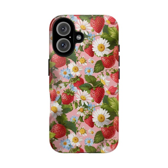 Coquette Phone Case Strawberry Iphone Case Trendy Bow Gift Aesthetic  iPhone 16 15 14 13 12 Pro Max Tough Case  Pixel 7 8 S23 s24