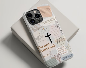 Bible Verse Phone Case, Christian Quote Collage Phone Case Religious Faith Motivational iPhone Tough Case, S24 Case, Inspirational Scripture