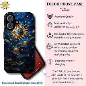 Målat glas galax sol måne telefonskal himmelsk konst iPhone stjärnklar natt iPhone 16 15 14 13 12 Pro Max tufft skal Pixel 9 8 7 S25 S24 S23 bild 4