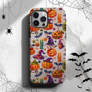 Halloween Collage Phone Case, Horror Phone Case, Fall Aesthetic iPhone 16 15 14 13 12 Pro Max Tough Case Pixel 9 8 7, Pumpkin Phone Case