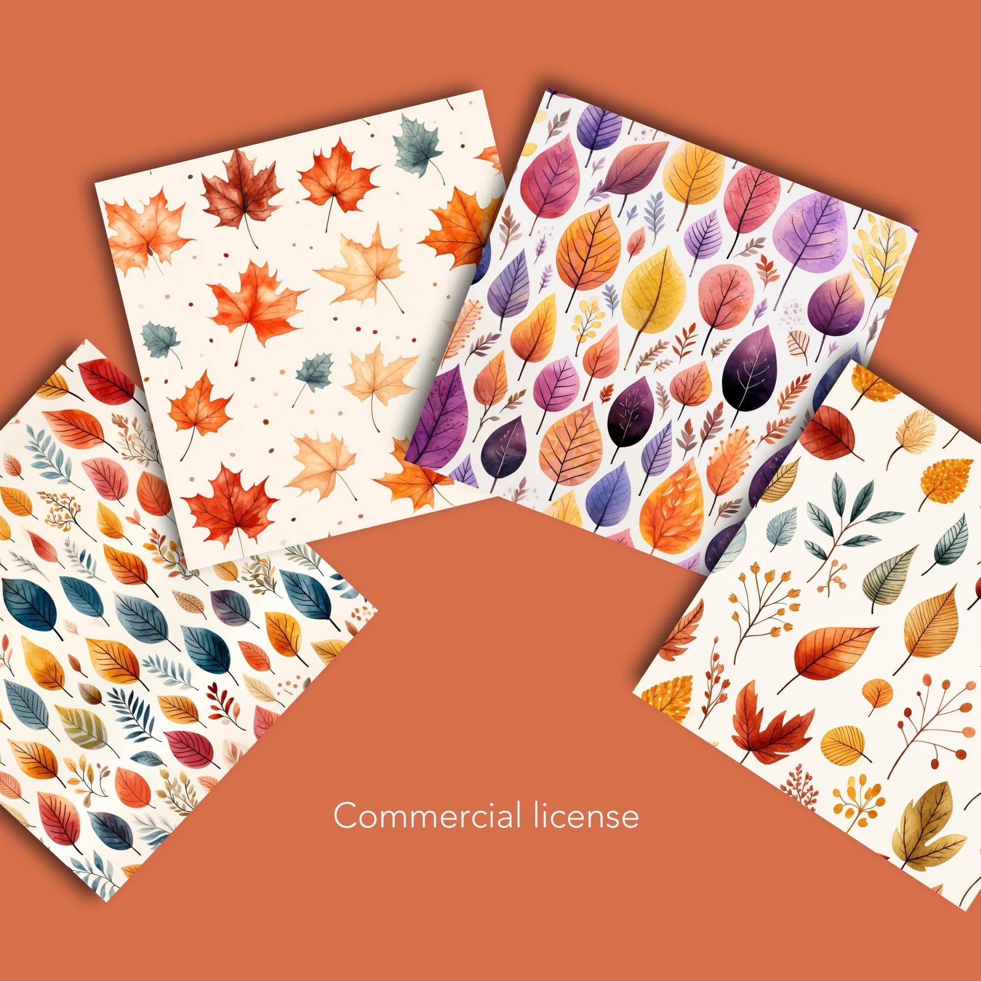 Seamless Watercolor Falling Fall Leaves Patterns, Autumn Leaf Pattern ...