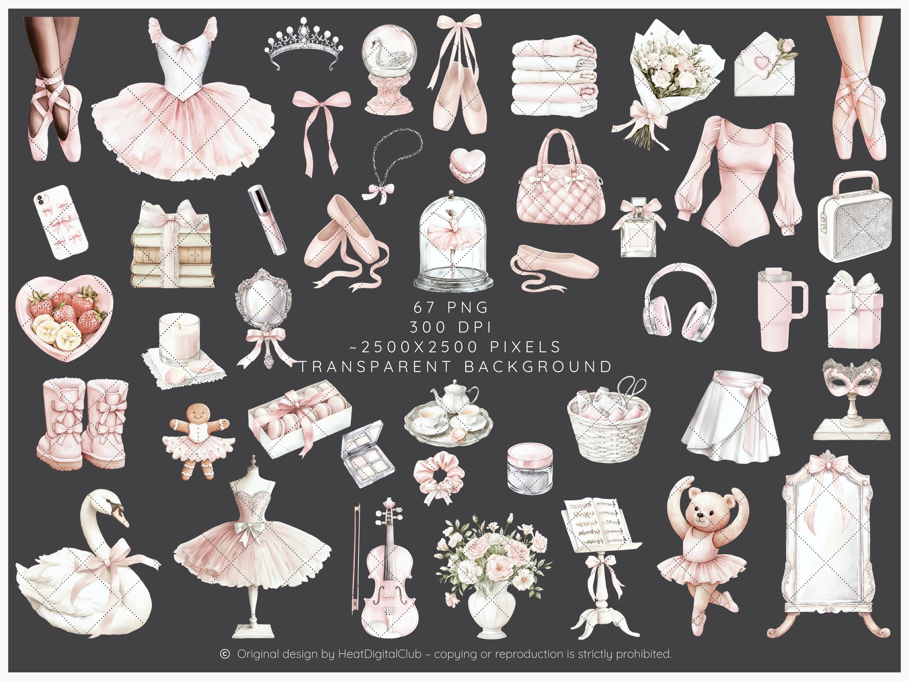 Watercolor Ballet Clipart, Ballerina PNG, Pink Swan Lake Art (digital ...