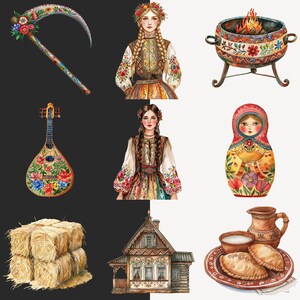 Watercolor Slavic Folk Clipart, Floral Graphics (digital Download) - Etsy