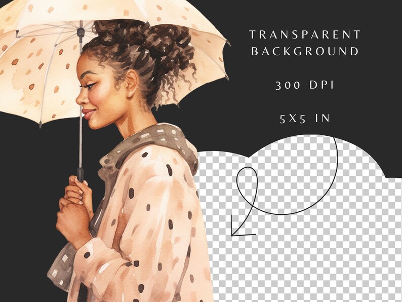 Akvarell regnig vår Clipart, mysig vår Clip Art, blommig grafik, söt vår, blommor, säsongsbetonad, akvarell flicka, digitala klistermärken bild 7