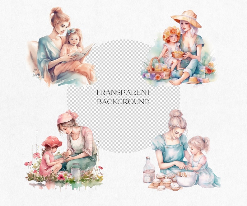 8 Mother and Child Activities Clipart Mother's Day Clip Etsy