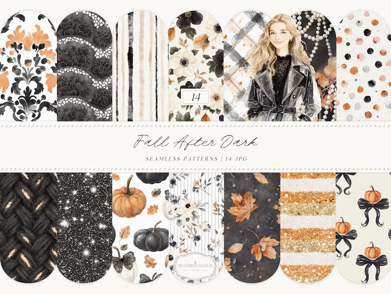 Watercolor Fall Clipart Bundle, Dark Coquette Autumn PNG, Moody Floral Arrangements (Digital Download) image 5