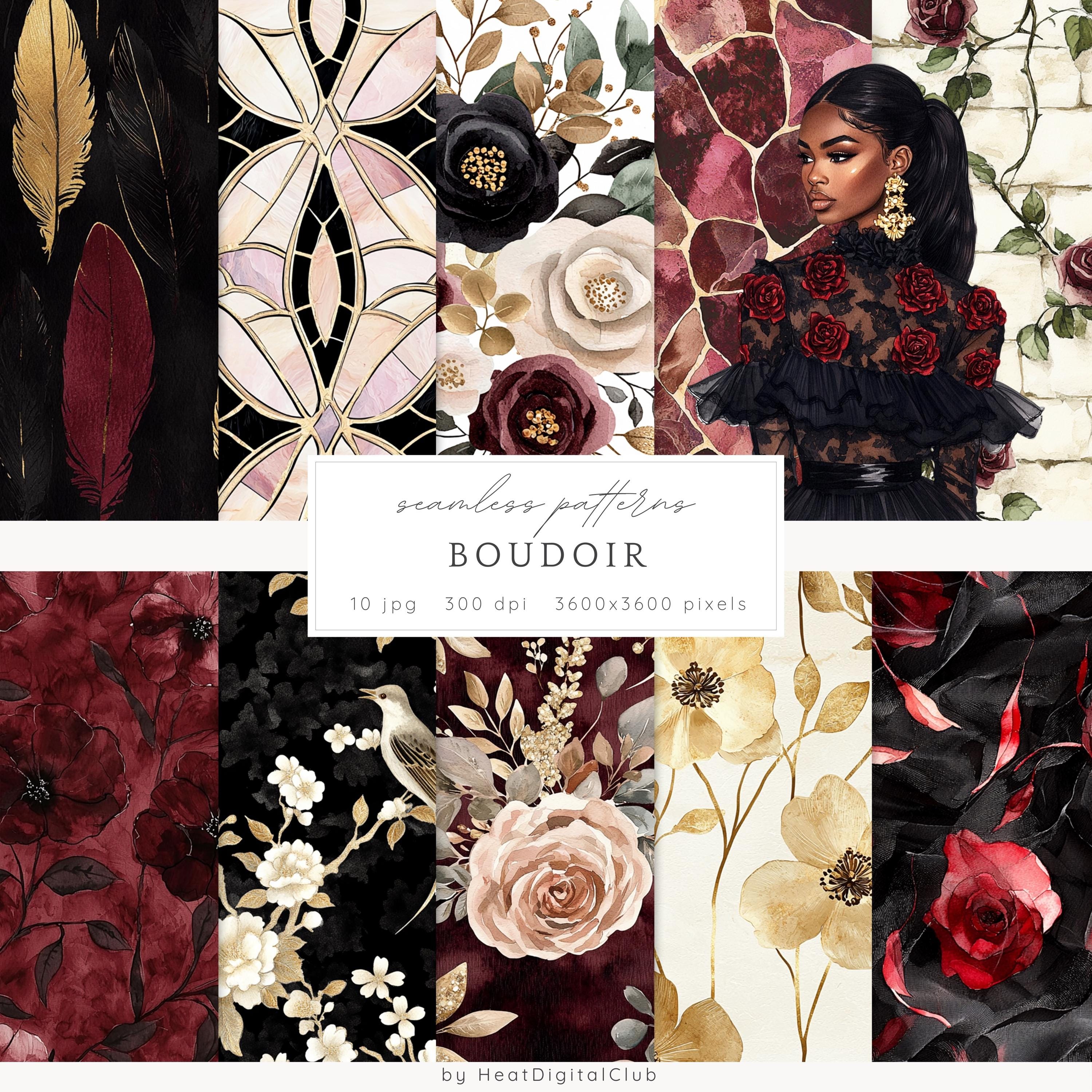 Watercolor Boudoir Seamless Patterns, Vintage Background, Floral Pattern,  Elegant Roses, Digital Repeating Pattern, Scrapbook Paper - Etsy
