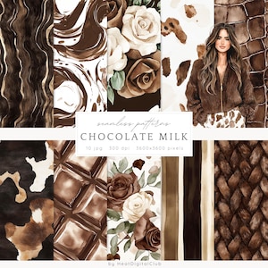 Watercolor Chocolate Milk Clipart Bundle, Floral Arrangements (Digital Download) image 3