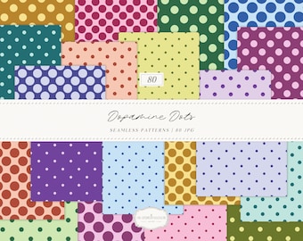 Colorful Polka Dot Seamless Patterns, Dopamine Dots Paper Collection (Digital Download)