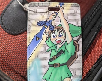 YOUNG LINK Premium Luggage Tag | Legend of Zelda Luggage Tag | Gaming Travel Accessory | Travel Gifts | Anime Gifts | Cute Tag | Carry On