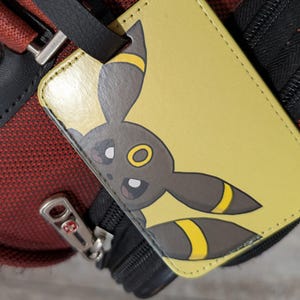 Etiqueta de equipaje con diseño de Umbreon para viajeros / Etiqueta de equipaje con diseño de Umbreon para amantes del anime / Etiqueta de equipaje genial