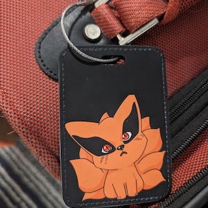 NARUTO KURAMA Premium Luggage Tag | Naruto Luggage Tag | Anime Travel Accessory | Travel Gifts | Anime Gifts | Cute Tag | Carry On