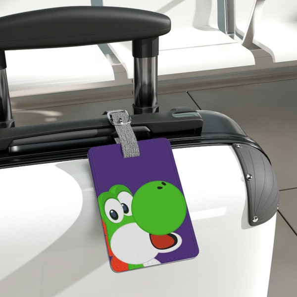 Yoshi Premium Luggage Tag | Yoshi Luggage Tag, Dragon Travel Accessory, Travel Gifts, Anime Gifts, Cute Tag, Carry On