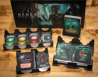 Card trays for Nemesis Retaliation boardgame - STL files (no physical components).