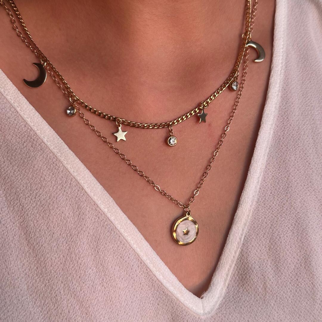 【2plan】23FW★ [MADE] 041 Star layered necklace Delicate Double Layer Star Necklace | Free Shipping | Jane.com
