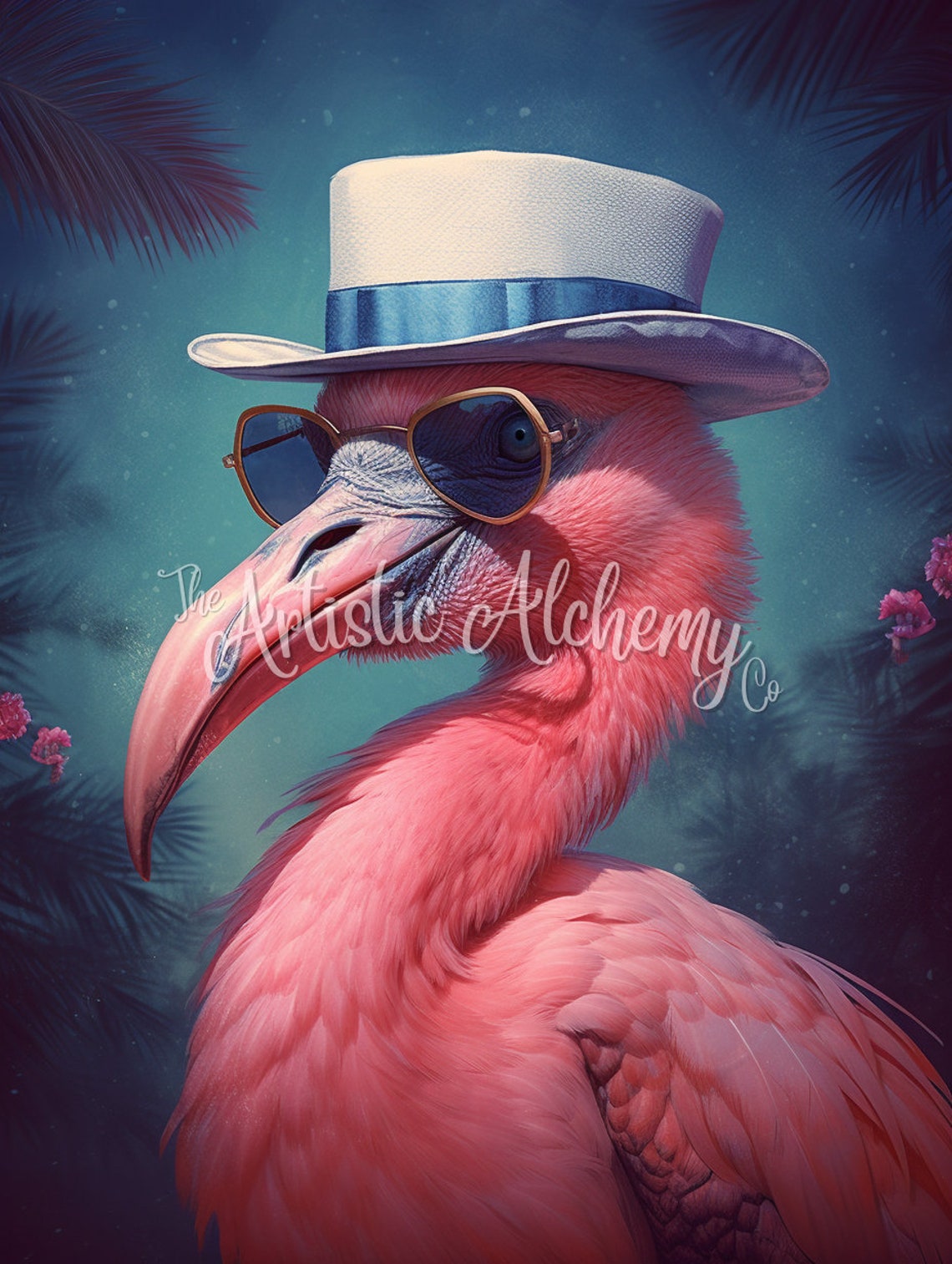 Cool Flamingos With Hats and Sunglasses - Fun & Quirky Home Decor ...