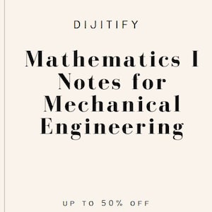 Mathématiques I Notes pour le génie mécanique PDF manuscrit