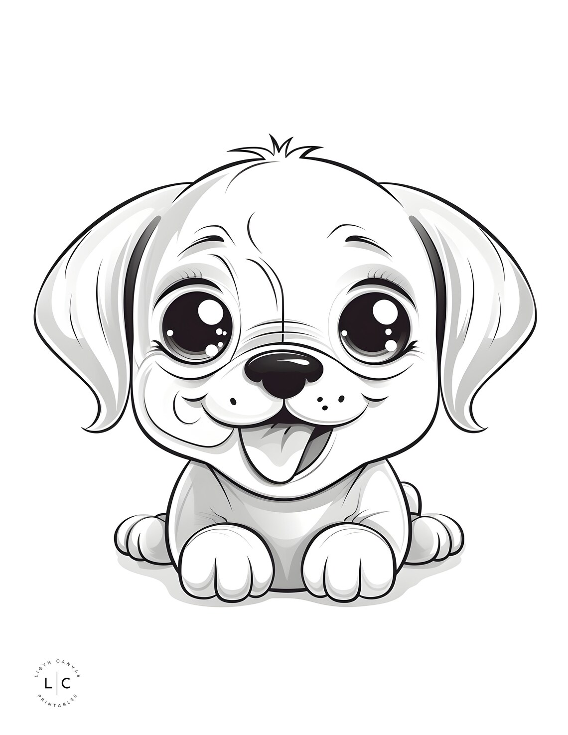 Cute Puppies Childrens Coloring Page. Baby Dog Coloring Pages. Kids Activities. - Etsy
