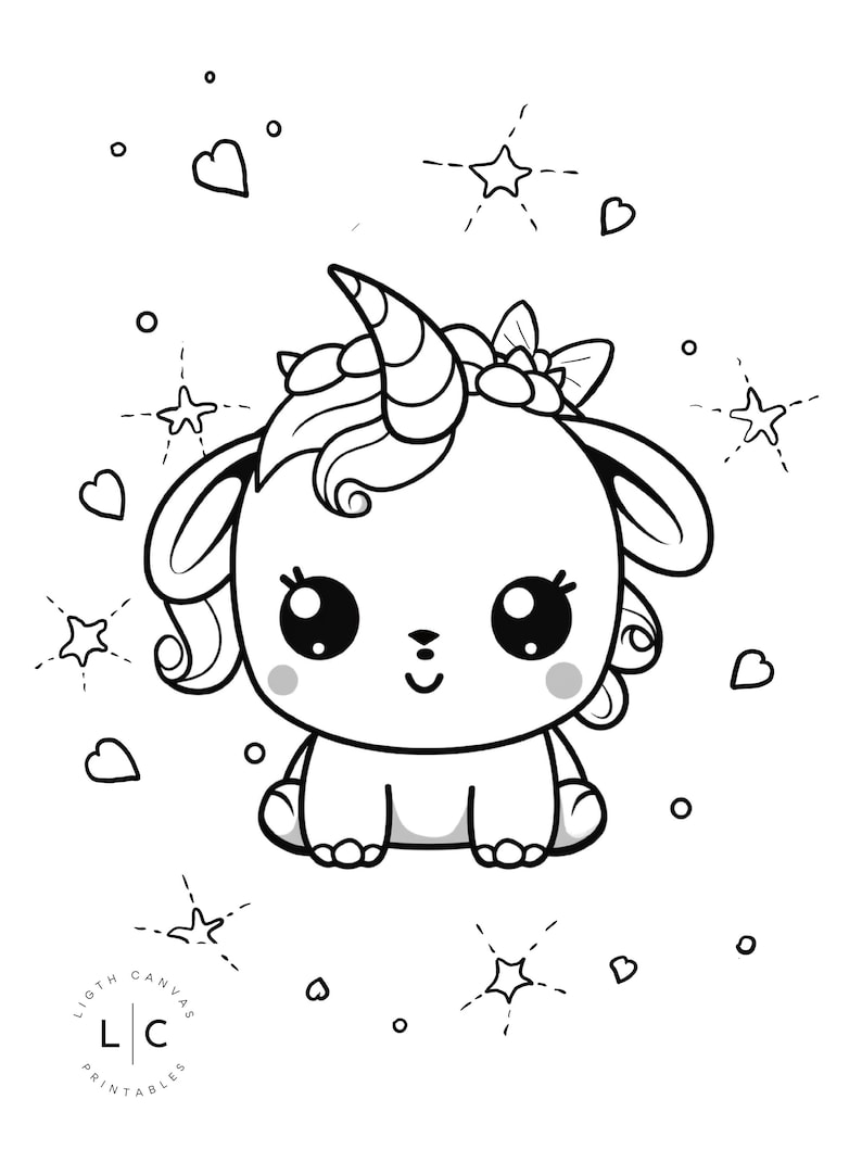 Cute Baby Unicorn Coloring Page. Children Coloring Pages. Etsy Canada