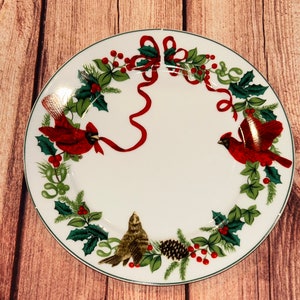 Royal Norfolk Teller 10 ""Wintervögel, Heilige und Beeren."
