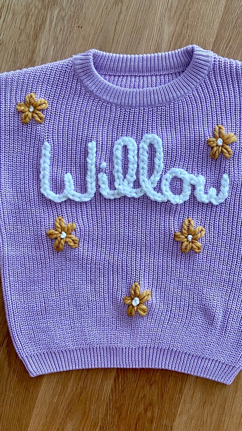 Personalized embroidered floral baby jumpers image 6