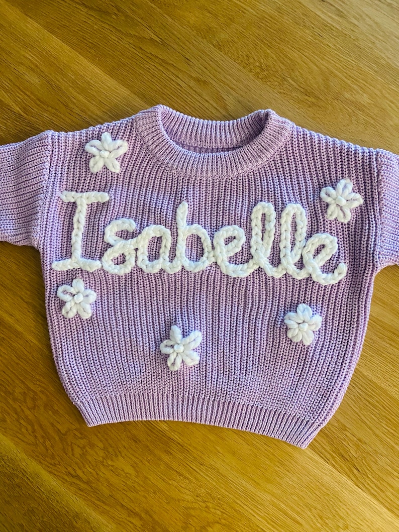 Personalized embroidered floral baby jumpers image 10