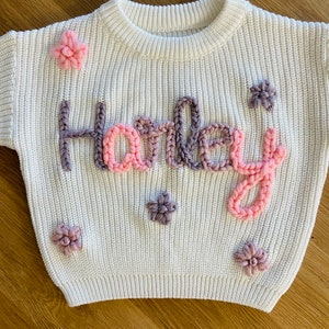 Personalized embroidered floral baby jumpers image 9