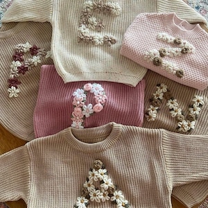 Personalized embroidered initial baby jumpers