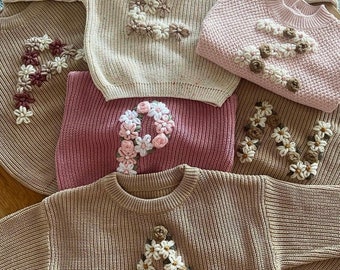 Personalized embroidered initial baby jumpers