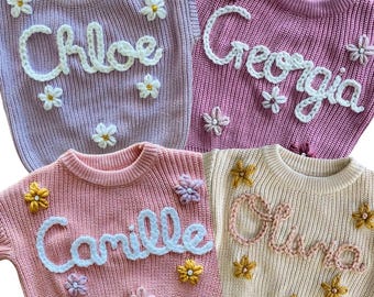 Personalized embroidered floral baby jumpers