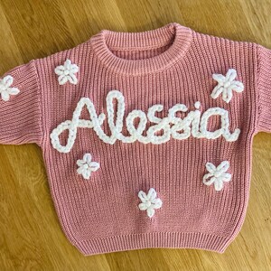 Personalized embroidered floral baby jumpers image 4