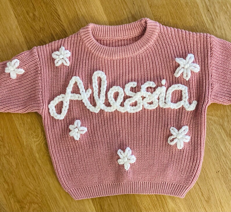 Personalized embroidered floral baby jumpers image 4