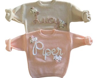 Personalized embroidered floral baby jumpers