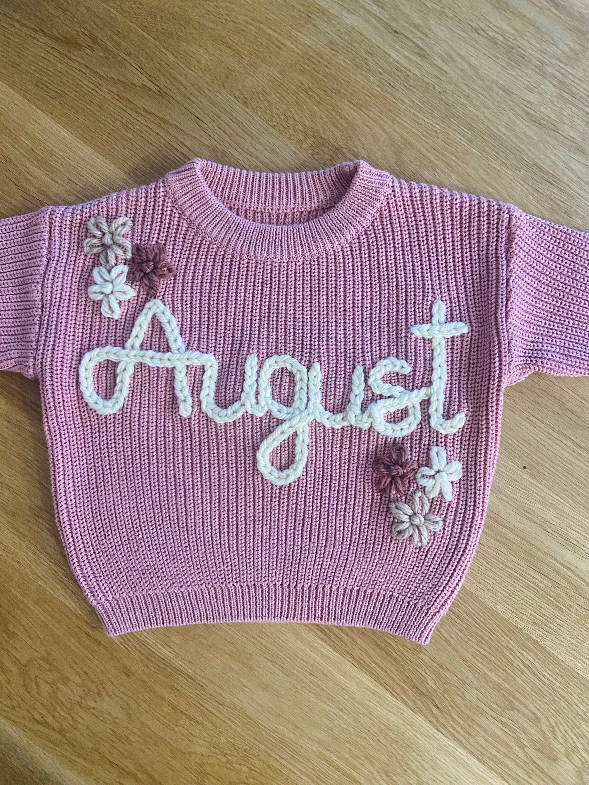 Personalized Embroidered Floral Baby Jumpers Etsy Australia