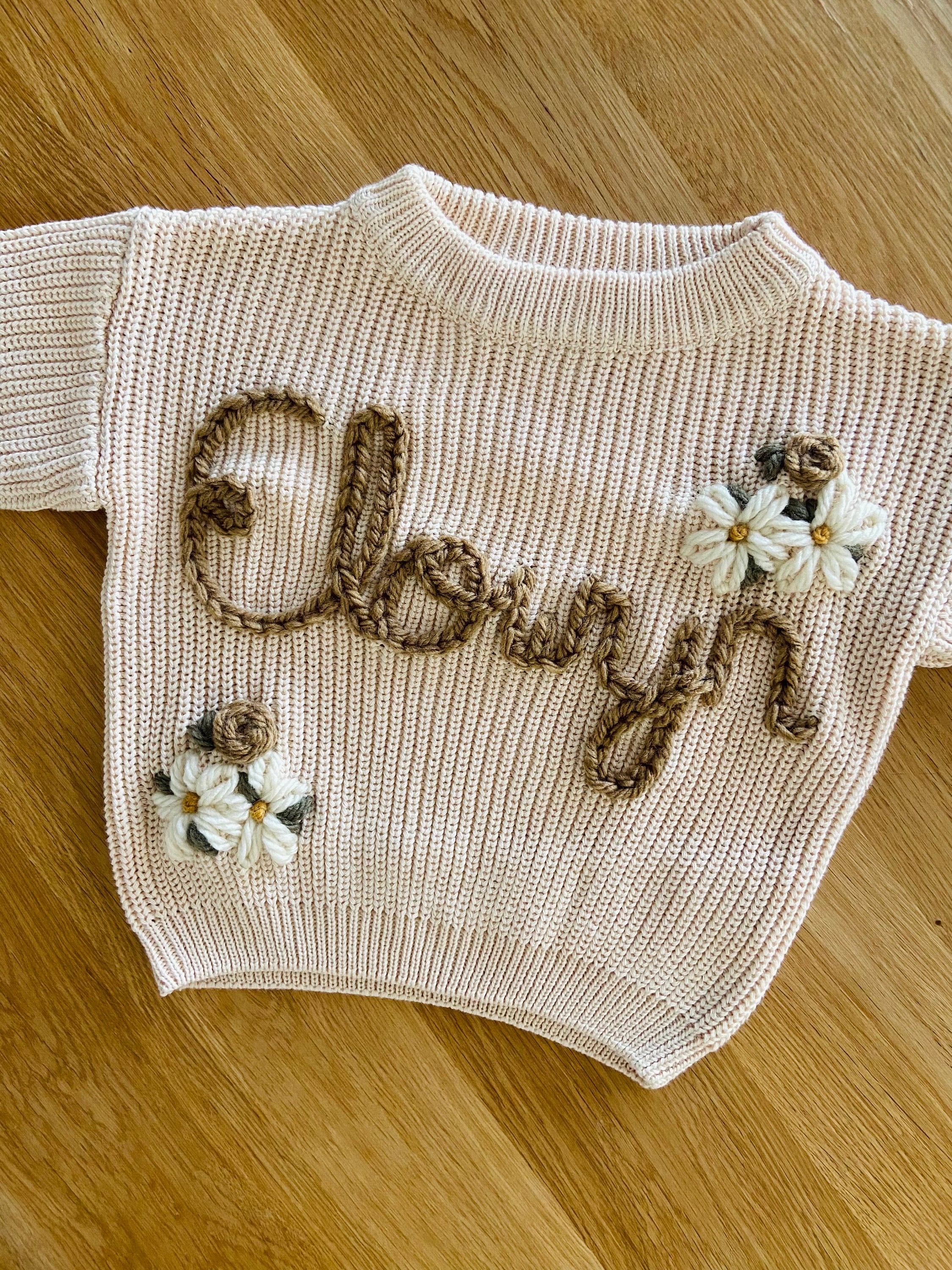Personalized Embroidered Floral Baby Jumpers - Etsy Australia