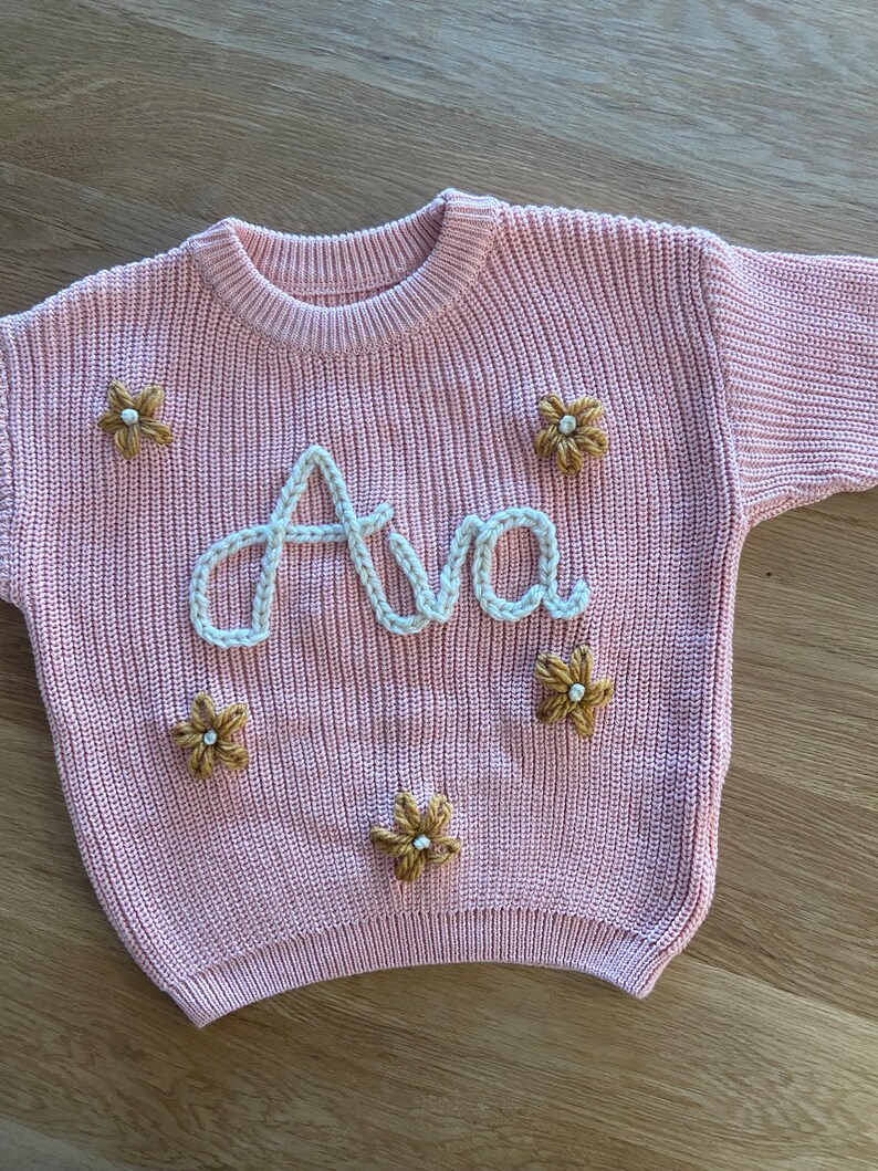 Personalized embroidered floral baby jumpers image 8