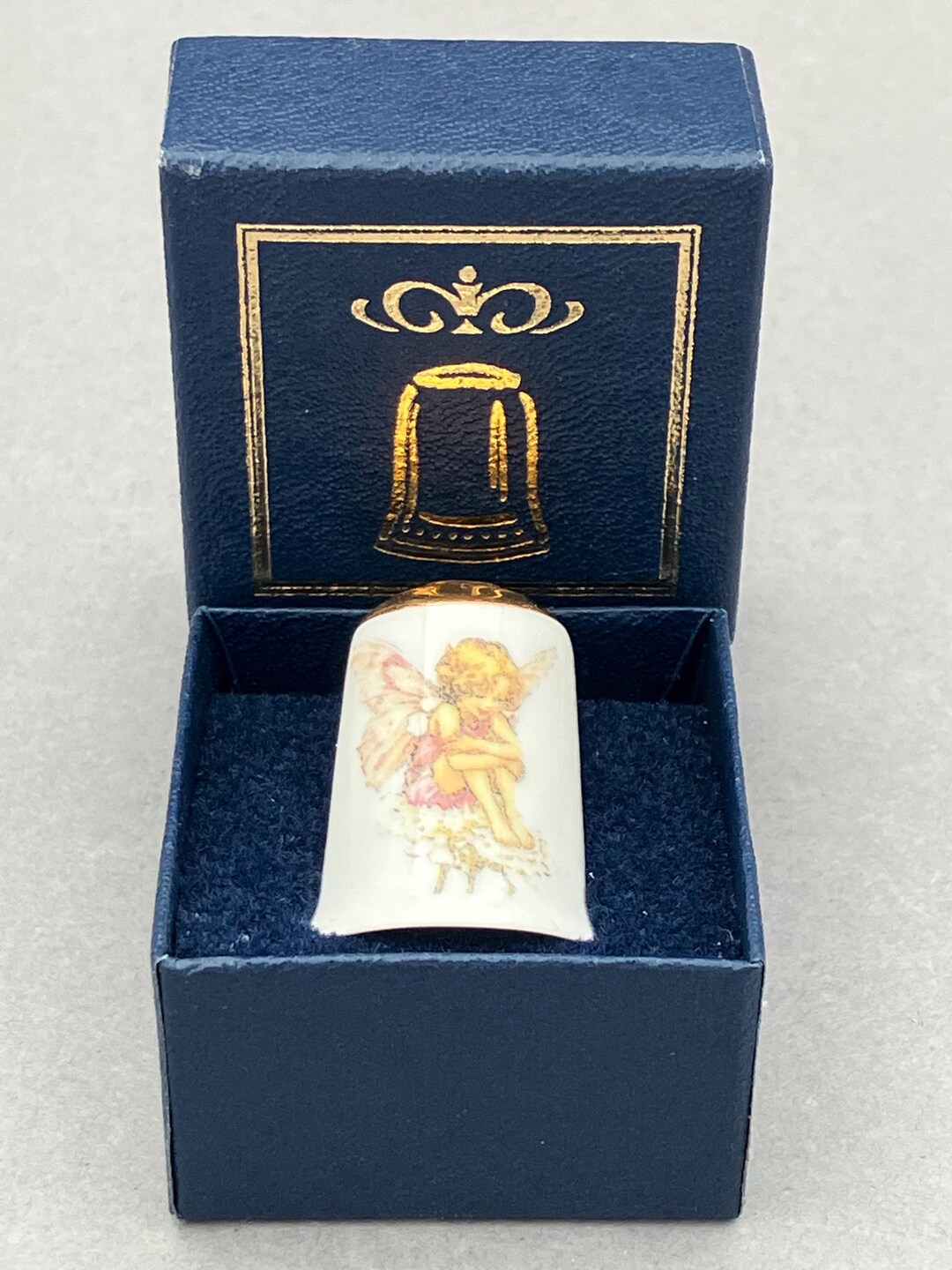 Vintage Fairy / Pixie English Fine Bone China Thimble Including ...