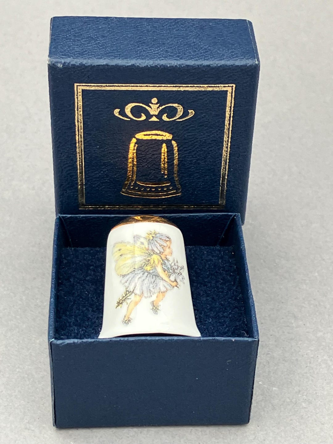 Vintage Fairy / Pixie English Fine Bone China Thimble Including ...
