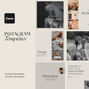 Aesthetic Instagram Bundle For Wedding Photographers | Modern Canva Social Media Templates | Photography IG Stories And Posts | Minimal