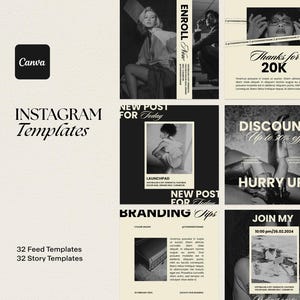 Bold Instagram Templates, Canva Social Media Templates, Business Instagram Posts, Instagram Posts for Business Coaches, Editable IG Posts