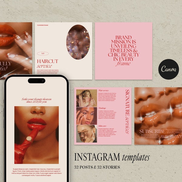 Instagram Template | Instagram Templates | Instagram Stories | Beauty Social Media | Instagram Post Template | Blogger Template | Canva