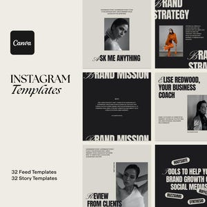 Bold Instagram Templates, Canva Social Media Templates, Business Instagram Posts, Instagram Posts for Business Coaches, Editable IG Posts