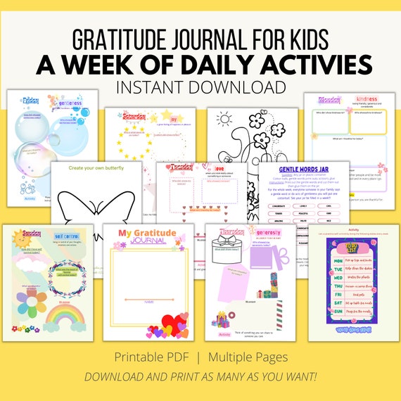 Gratitude Journal for Kids, Journals, Journal for Girls, Devotion Time for  Kids 