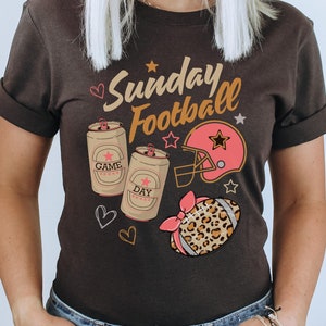 Fußball-T-Shirt, Sonntags-Fußball-T-Shirt, niedliches Frauen-Fußball-T-Shirt, Fußball-Mama-T-Shirt, beliebtes Komfort-Farb-T-Shirt, übergroß